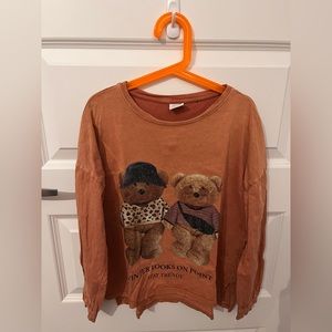 2 for $25! Zara cute bear print long sleeve shirt